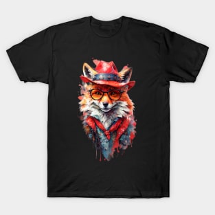 Handsome Fox with Cowboy Hat T-Shirt